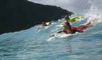 Tuva, Gretta & Kristin sharing a wave